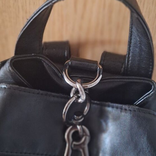 Elena Athanasiou backpack used, black faux leather with studs