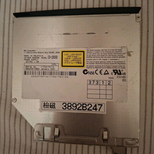 Internal laptop reading/writing drive used, not SATA