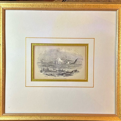 Rare antique engraving 1841 “View of the Gulf of Corinth” used, Corinth