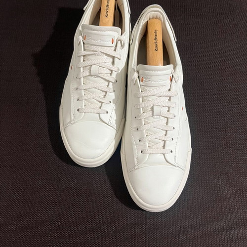 Santoni Leather Sneakers Men’s like new, size 44, creamy white