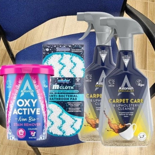 Astonish and minky carpet, upholstery, and fabric cleaning pack new