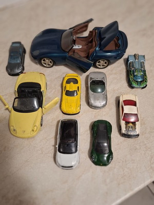 Jaguar XK180 and various toy cars used