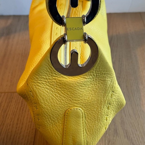 Escada yellow leather handbag used, buckskin leather