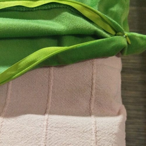 Velvet pillowcases pack of two, like new, green 54x54 cm