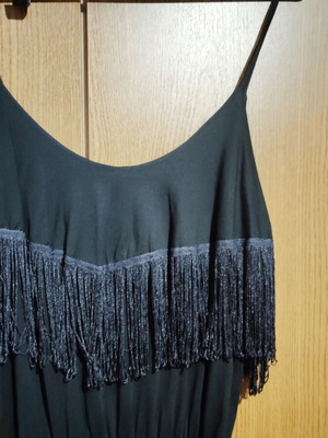 Jumpsuit with fringes medium black used cotton