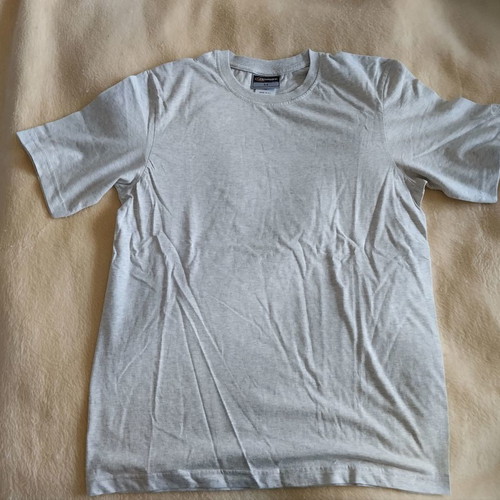 T-shirt basic unisex gray ecru new medium large cotton sports