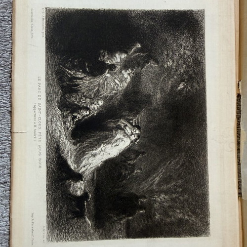Engraving used, collectible old print 19x28 cm