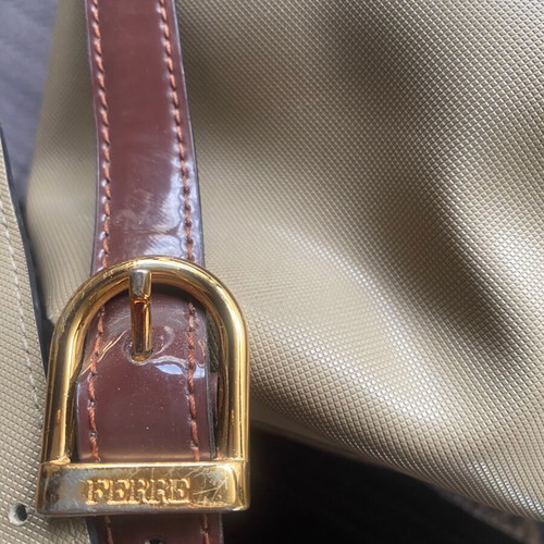 Gianfranco Ferre backpack used, beige and brown
