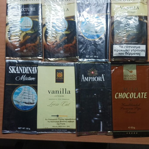 Pipe tobacco packaging used, pack of 8 pieces