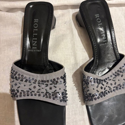 Rollini women's leather sandals with beads size 40 like new