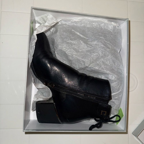 Migato black ankle boots used, size 38, with bow and block heel