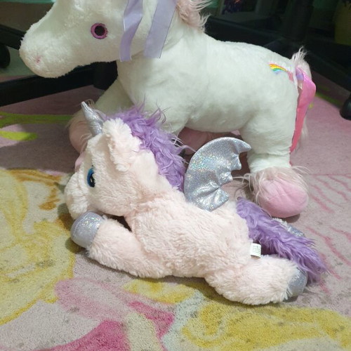 Unicorn plush toys like new, large 45 cm and small 25 cm set