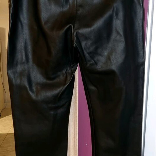 Zara Black Faux Leather Leggings Medium New