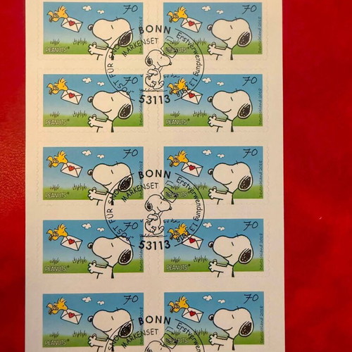 Peanuts Snoopy & Woodstock Stamp Set 2018 Germany like new