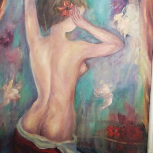 Anna Foka oil painting 43x53 original artwork in excellent condition