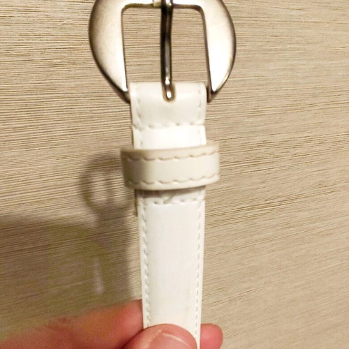 White belt used with metal buckle, size 90