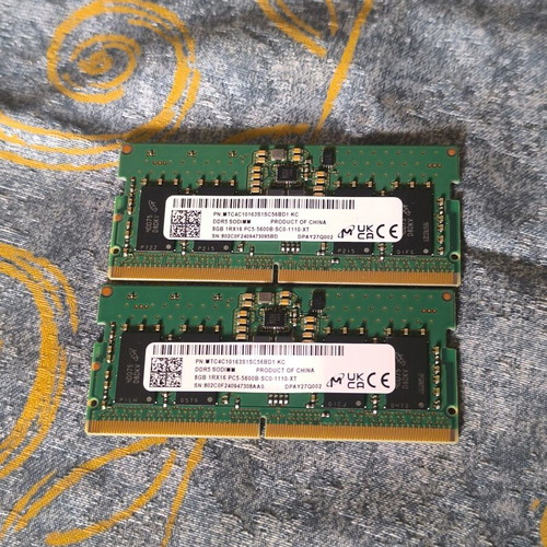 Ram Laptop DDR5 16GB (2x8GB) 5600MHz Micron σαν καινούργιο