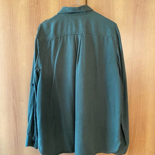 Zara women's denim shirt new, cypress green, size XL