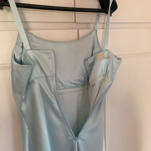 Crepe satin dress in baby blue, like new