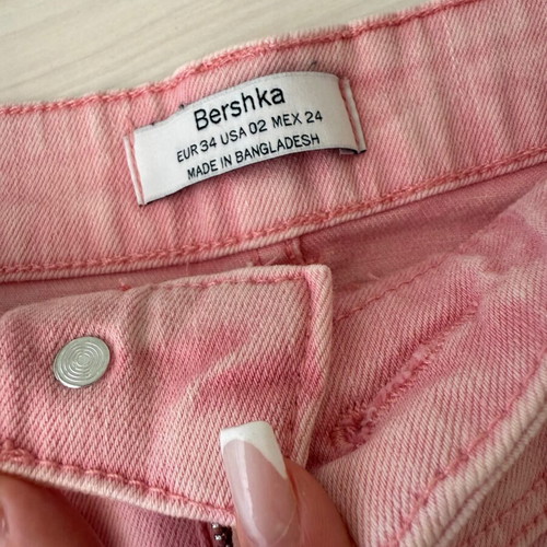 Pink denim skirt Bershka like new, size XS