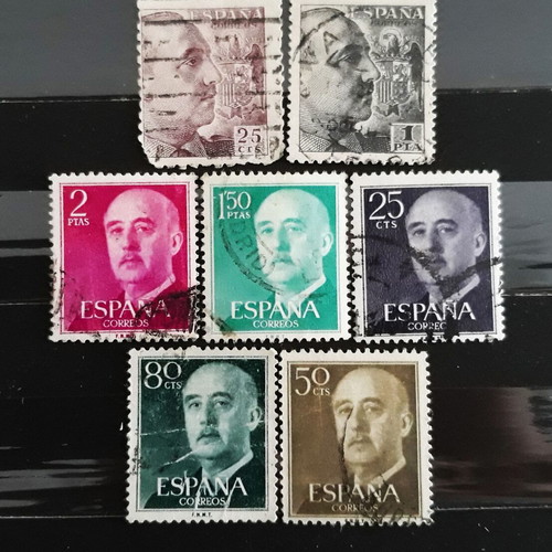 Spain 1939 & 1955 General Franco stamps like new, set of 7