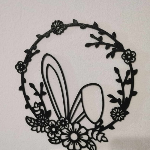 Easter wall decor with floral bunny new