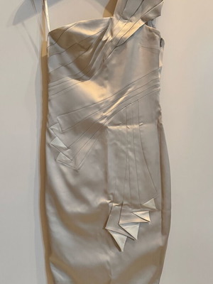 Karen Millen satin dress like new, gray and beige, size L