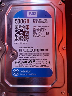 Western Digital Blue 3.5" HDD 500GB 16MB Cache SATA