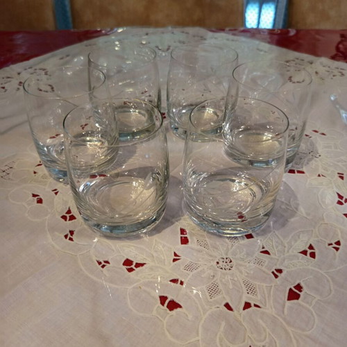 Set of 6 vintage crystal whiskey glasses like new, heavy Bohemia glass