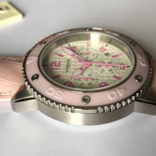 Vogue 202017201 pink wristwatch new with leather strap