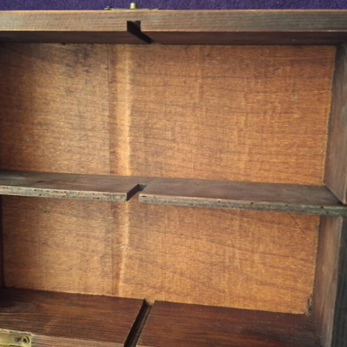 Wooden box with removable dividers and fairy child decoupage like new