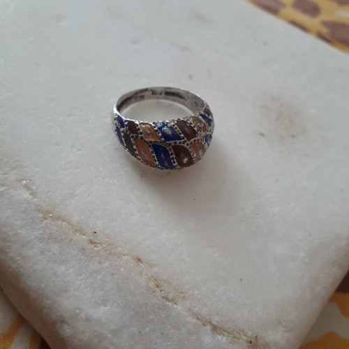 Silver ring used vintage with hallmark