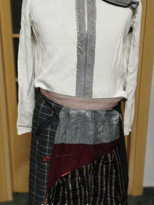 Jacket with hood and salvari used, unique design