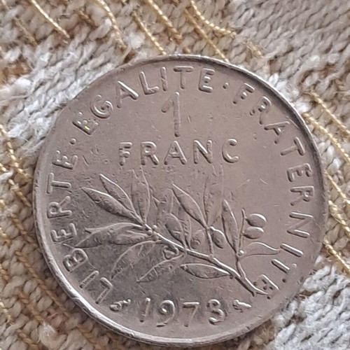 French 1 Franc Coin used, 1973