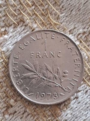 French 1 Franc Coin used, 1973