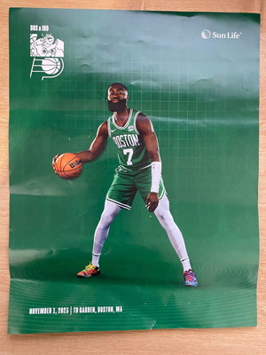 Програма на мач Boston Celtics vs Indiana Pacers употребявана 2023-2024