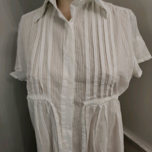 Sweet Miss shirt dress white like new, long, transparent
