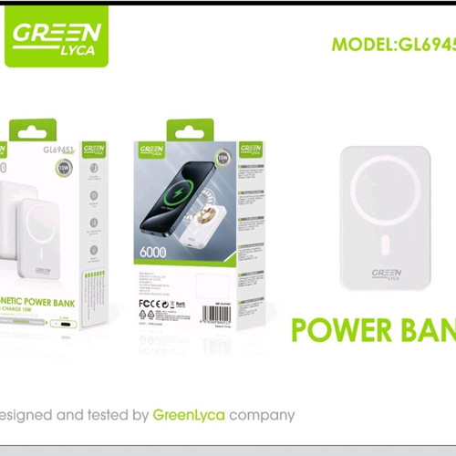 Powerbank wireless 6000mAh 10W magnetic charge with Magsafe and cable port new