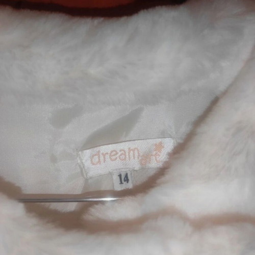 Short fur coat like new, white-cream with 2 buttons, size S-M