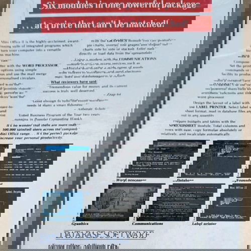 Mini Office II Database Software Amstrad Disk като нов