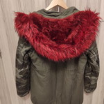 Silia D parka jacket with burgundy fur lining, XL