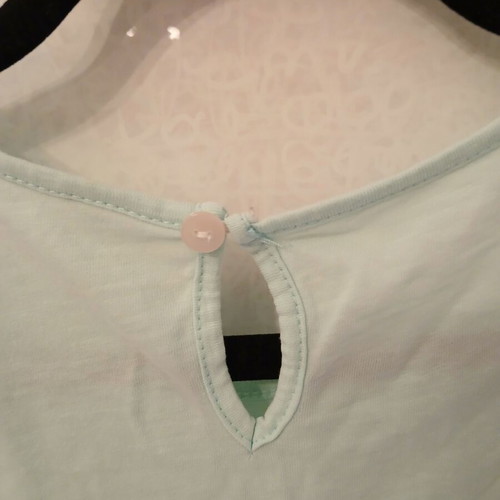 Matou France Mint Top with Ruffles and Pink Butterfly