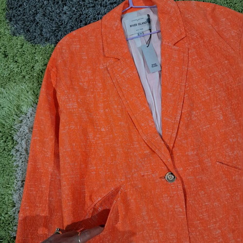 River Island blazer coral neon relaxed fit new, size S/M