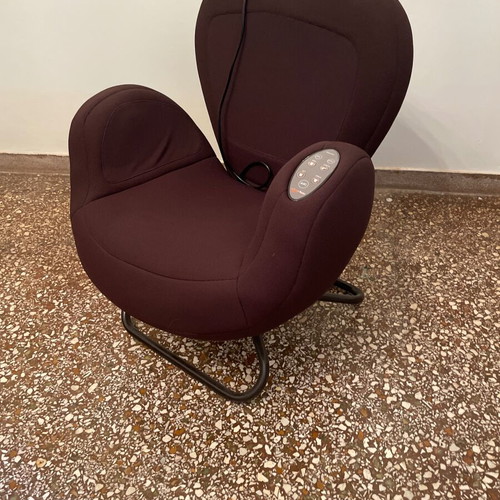 Massage armchair electric, new, dark brown-bordeaux color