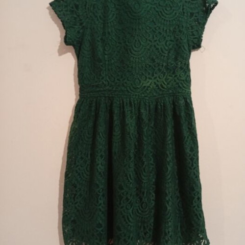 Dress H&M Large 42 green embroidery new