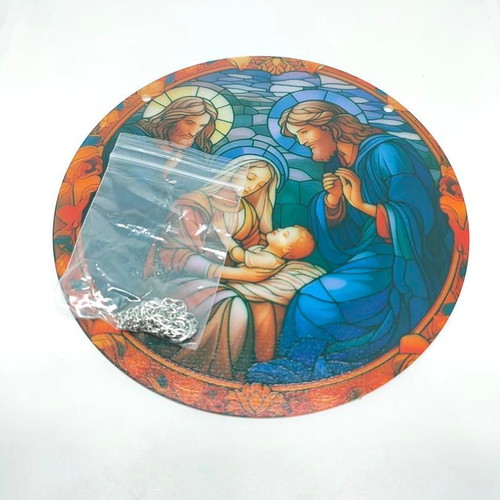 Acrylic Decorative Disc Nativity Scene 15cm like new