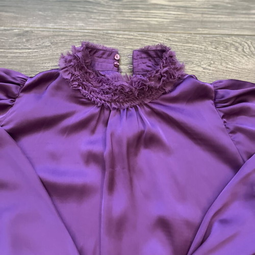 Zara Satin High Neck Blouse purple size XS like new