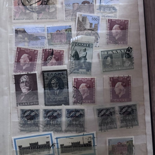 Stamps collection in album, 11 sheets