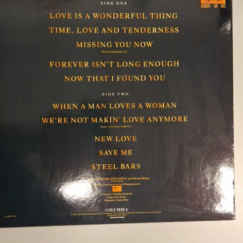 Michael Bolton Time Love & Tenderness vinyl used
