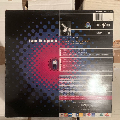 Right In The Night 12" vinyl used, Jam & Spoon feat. Plavka, electronic
